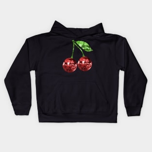 Pair of Disco Ball Red Cherries Kids Hoodie